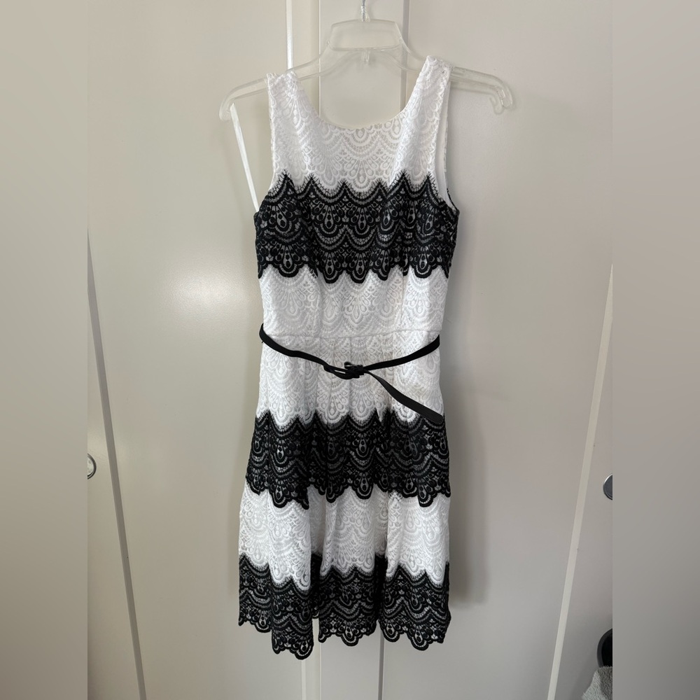 Black and White Lace White House | Black Market Cocktail Dress